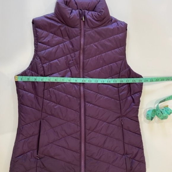 Denver Hayes Dark Purple Puffer Vest with High Collar ~ Size M ~ NWOT - Picture 12 of 16